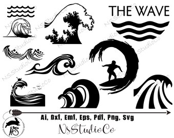 Download Free Wave Silhouette Etsy SVG Cut Files