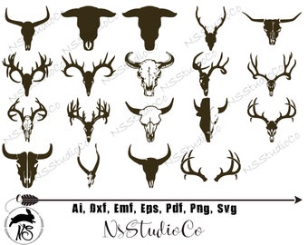 Download Free Bull Skull Dxf Etsy SVG Cut Files
