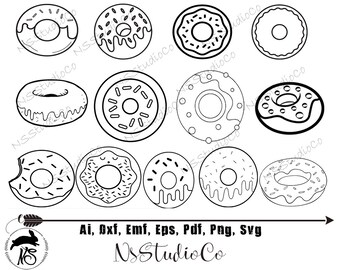 Donut outline | Etsy