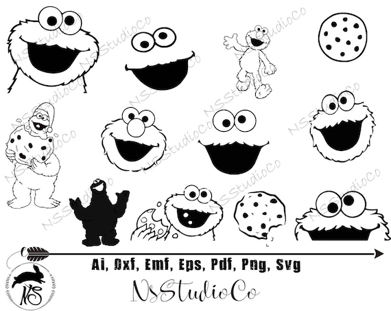 Cookie Monster Svg Elmo Svg Monster Svg Cookie Monster Etsy