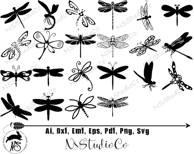 Download DRAGONFLY SVG dragonfly clipart insect svg pattern | Etsy