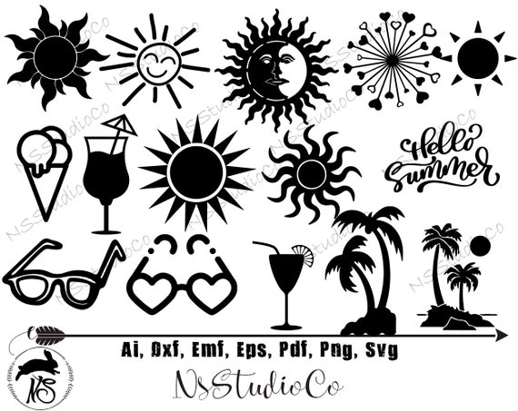 Sun Svg Bundle Sunshine Svg Bundle Sun Cut File Sun Etsy