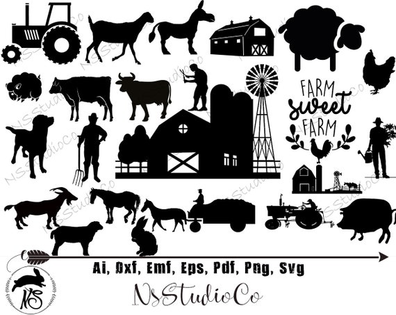 Download Farming Svg Farm Icon Vector Farm Silhouette Farm Etsy PSD Mockup Templates