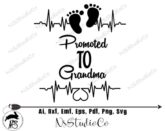 Promoted To Grandma Svg New Baby Reveal For Grandma Cut File Etsy