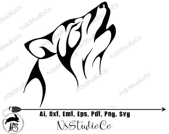 Download Howling Wolf Svg Dxf Graphic Art Cut File Kits How To Craft Supplies Tools Visual Arts Printing Printmaking