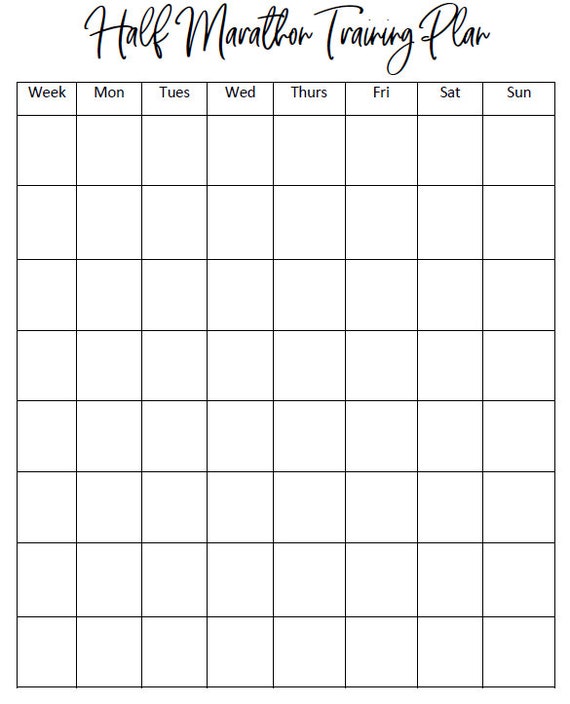 bullet journal half marathon training plan printable 12 week or 16 week running log bullet journal layout 16 week half marathon training schedule