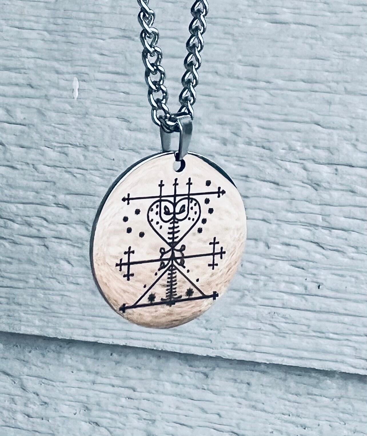 Stainless Steel Maman Brigitte Vodou Veve Pendant - Etsy