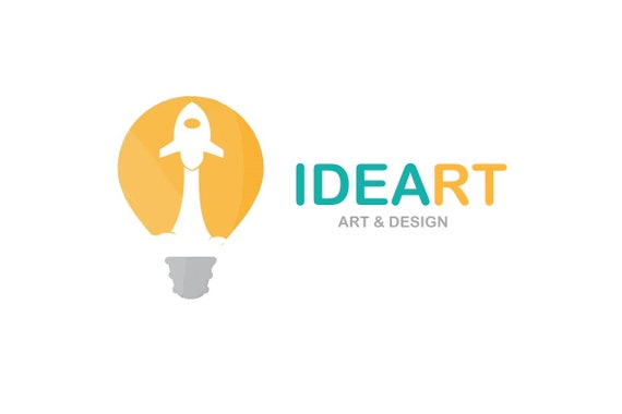 Rocket Logo Light Bulb Logo Lightbulb Design Space Logo Etsy