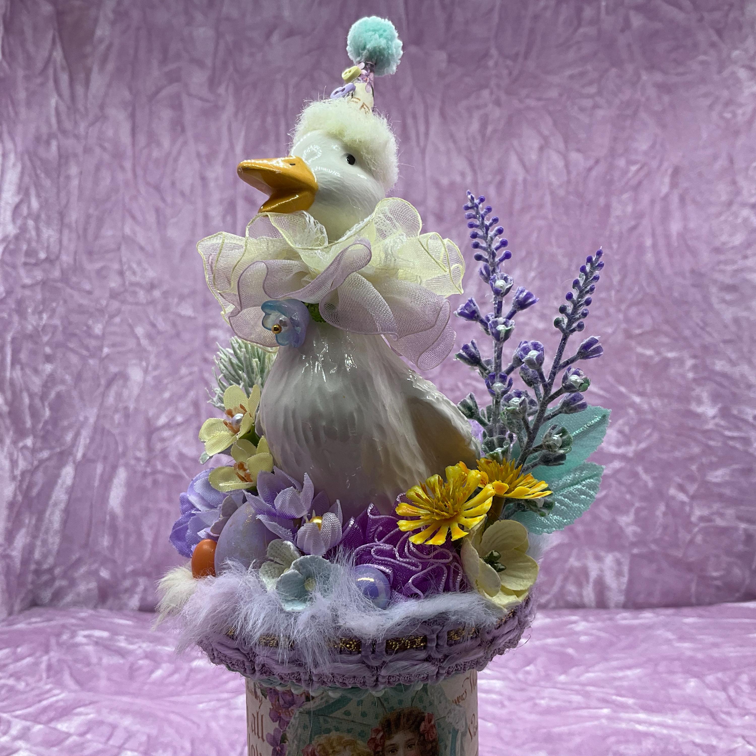 Kitsch Vintage Retro Ceramic Easter Party Duck Cotton Reel Assemblage ...