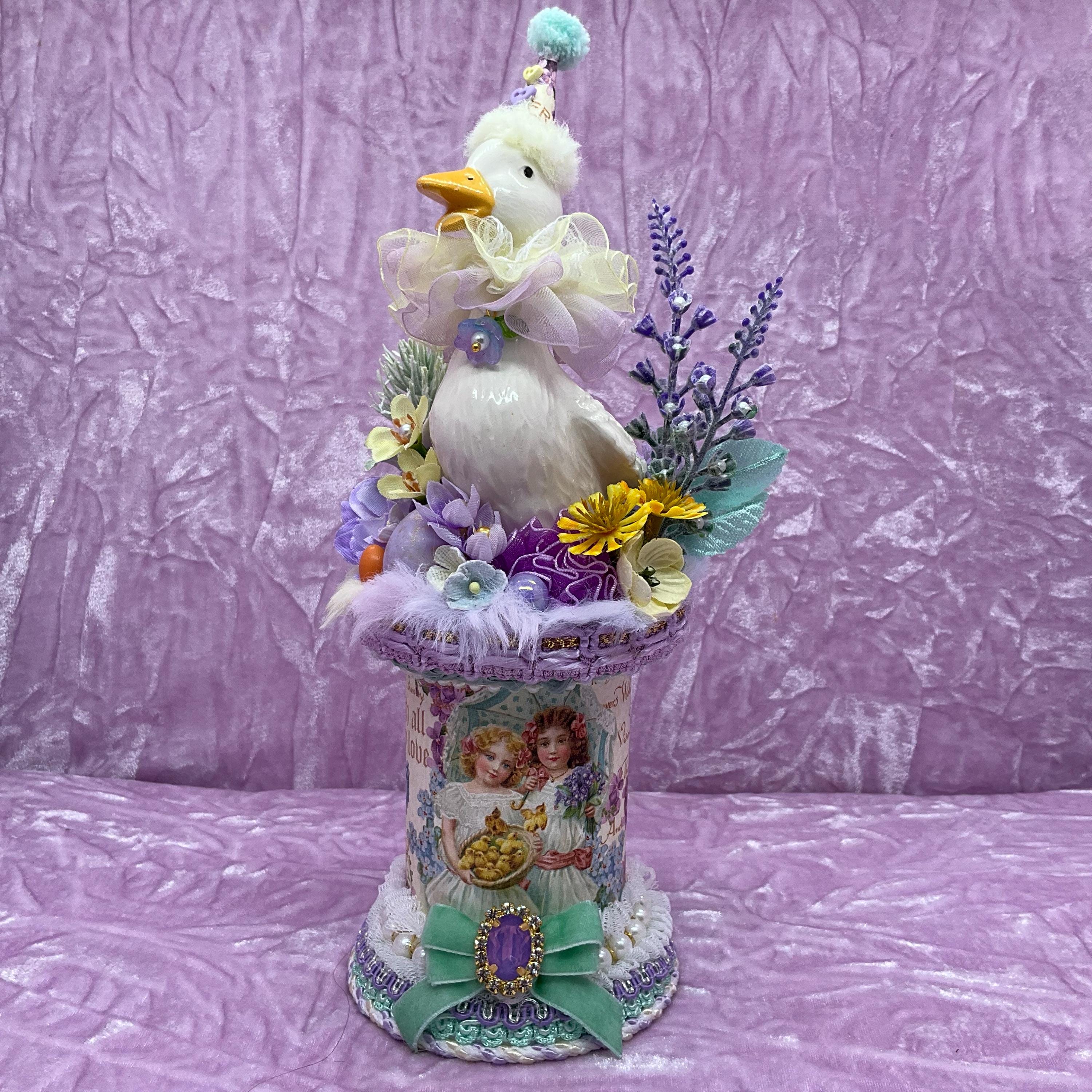 Kitsch Vintage Retro Ceramic Easter Party Duck Cotton Reel Assemblage ...