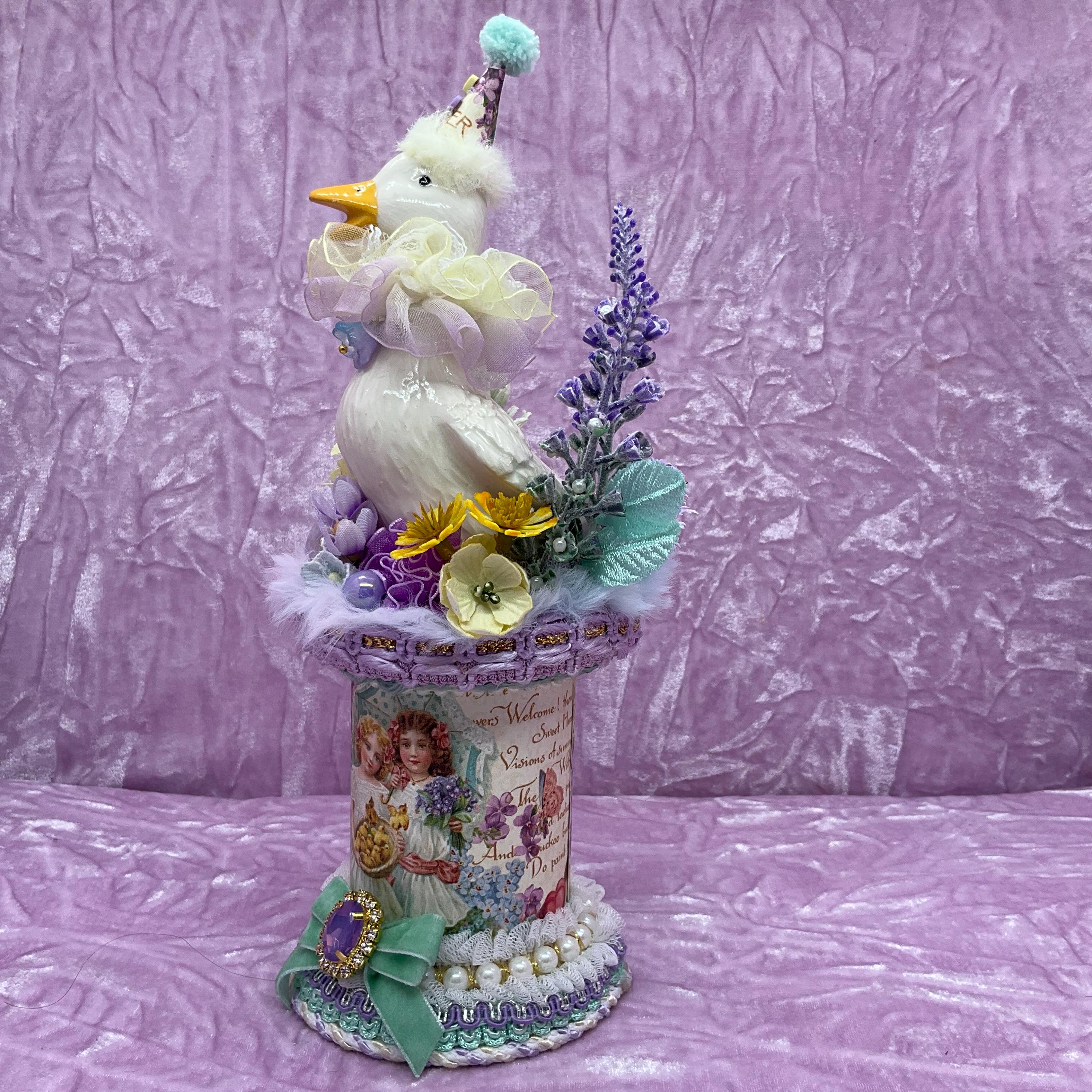 Kitsch Vintage Retro Ceramic Easter Party Duck Cotton Reel Assemblage ...
