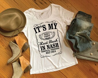 Lash Bash in Nash Whiskey Shirts - Personalized with Name and Date - Nashville, TN shirts