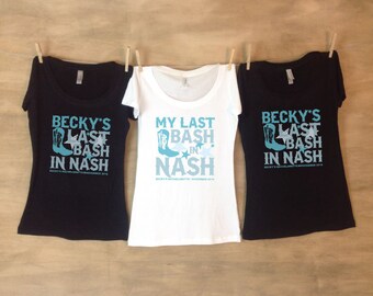 Last Bash in Nash™, bottes Nashville et chemises de soirée étoiles personnalisées avec nom et date