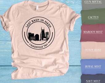 Last Bash in Nash™ Chemises unisexe EVJF - Personnalisées avec le nom et la date - Mariage à Nashville - Mariage dans le Tennessee