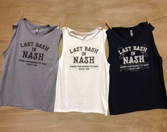 Last Bash in Nash™ Carnaval EVJF unisexe Muscle Tanks personnalisés avec nom et date