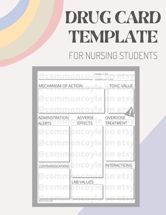 FREEBIE Nursing Student Study Sheet Drugs - Etsy