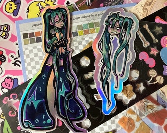 Cyber singer, sticker set (2 stickers)