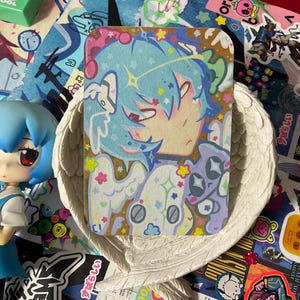 Ciber ángel, pegatina de papel artesanal