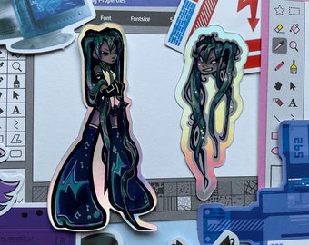 Cyber singer, sticker set (2 stickers)