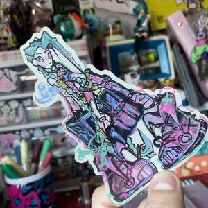 Blue Punk, craft paper sticker