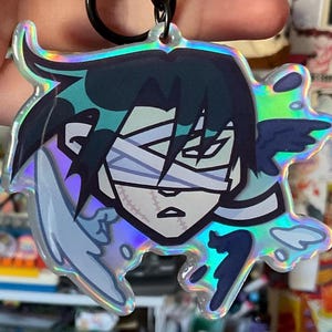 Anime, holo, acrylic epoxy keychain