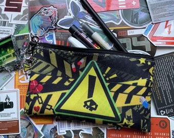 Cyber crimes, double sided canvas zipper pouch ( FREE star keychain)