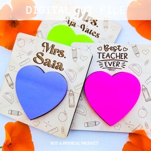 Portablocco a forma di cuore, file laser digitale / file laser Glowforge / file pronto per laser / regalo di apprezzamento per l'insegnante / regalo per l'insegnante / SVG