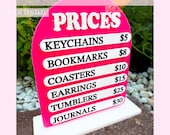 Magnetic Pricing Sign SVG | Glowforge SVG | Vendor Sign svg | QR code Sign Svg | Laser Sign svg |laser signs | acrylic sign | booth sign svg