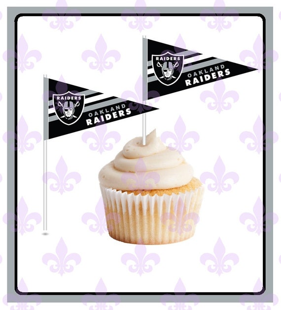 Oakland Raiders Football Toppers 12 Pennant Style Toppers Etsy