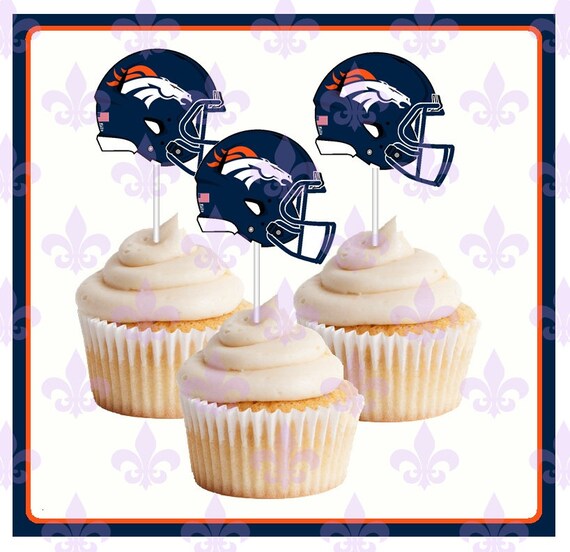 Denver Broncos Football Toppers 12 Helmet Style Toppers Etsy