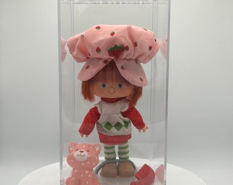 Clearance DISPLAY CASE for Vintage Strawberry Shortcake Dolls~Doll Display Case for a Vintage Toy, Miniature Display, or Hot Wheels Display