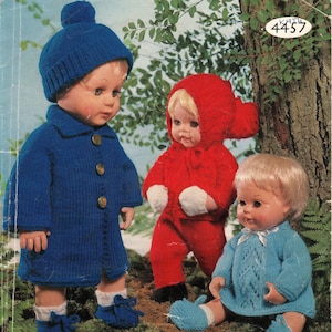Ladyship 4457 - Knitted Doll outfits for Tiny Tears, Teeny Tiny Tears and other 12, 14 and 16 inch dolls - PDF Download