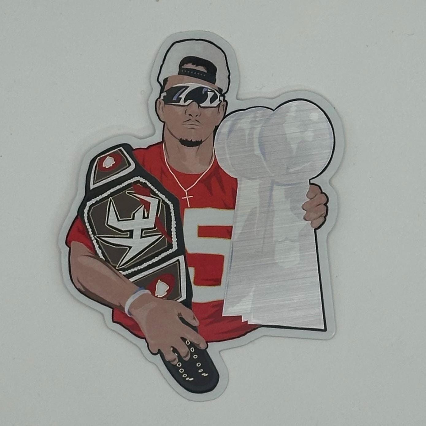 PATRICK MAHOMES “trophy Time” Kansas City Chiefs Sticker Weatherproof ...
