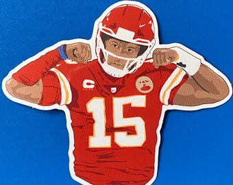 PATRICK MAHOMES Kansas City Chiefs Super Bowl Flex Sticker Weatherproof Vinyl Hydroflask Decal