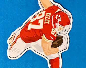 TRAVIS KELCE Kansas City Chiefs sticker Weatherproof Vinyl Hydroflask Decal