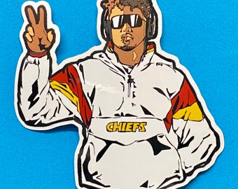 PATRICK MAHOMES (Starter) Kansas City Chiefs sticker Weatherproof Vinyl Hydroflask Decal