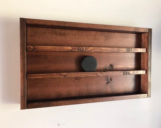 Hockey Puck Display and Storage Shelf: sizes 6 pucks to 36 pucks