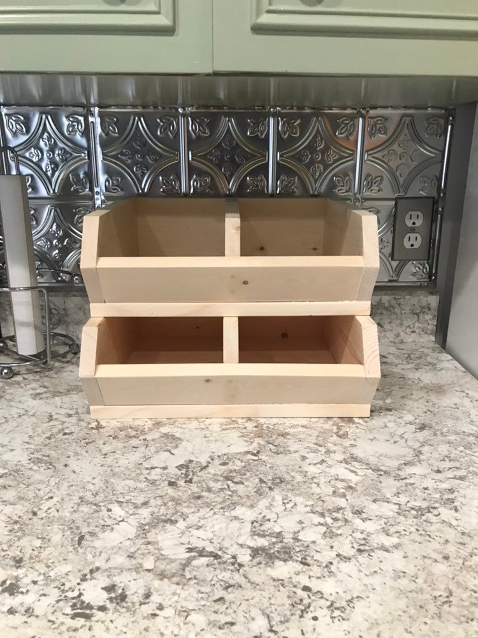 Stackable Wooden Storage Bins Etsy