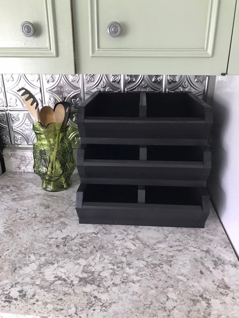 Stackable Wooden Storage Bins Etsy