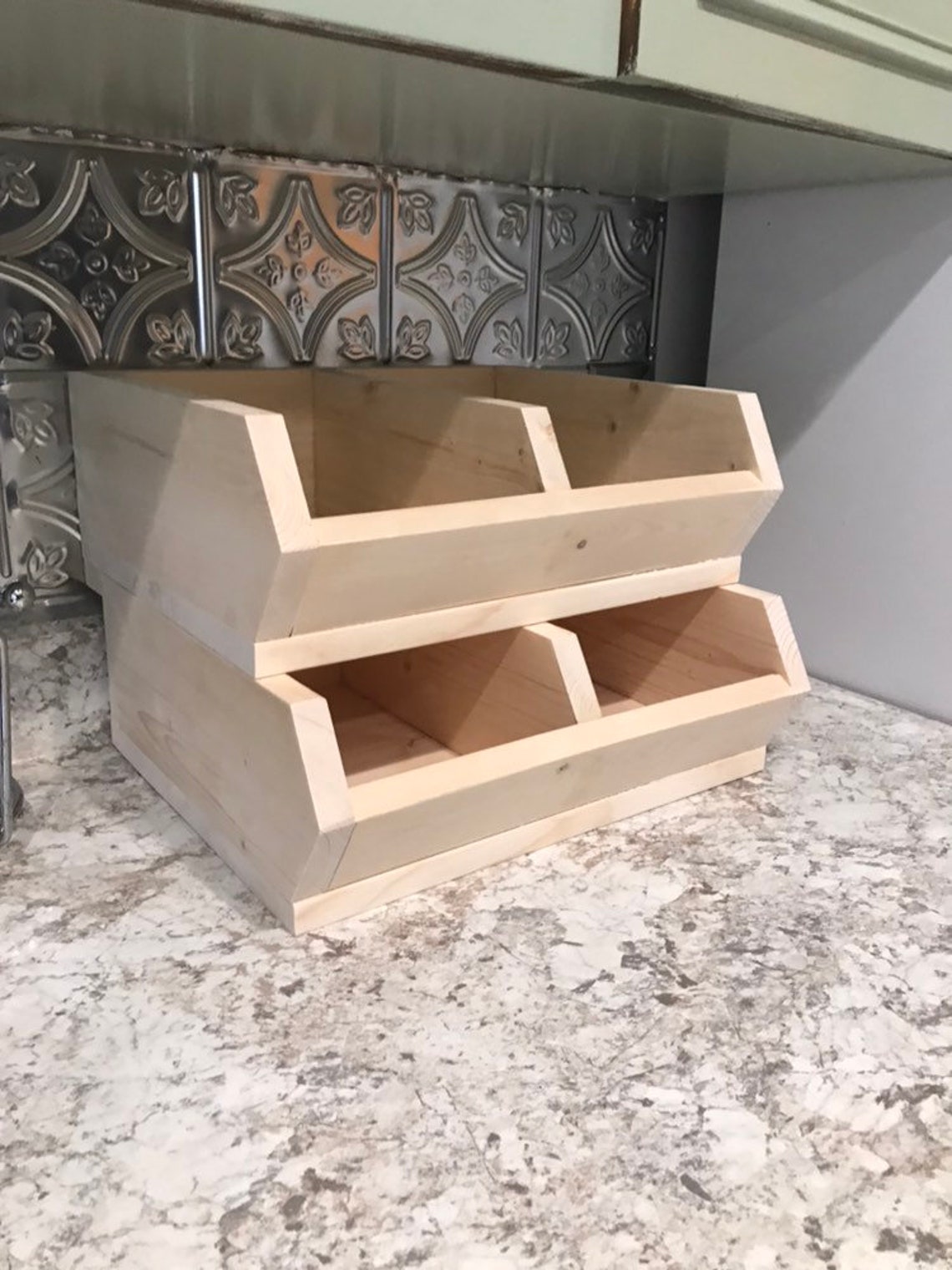 Stackable Wooden Storage Bins Etsy
