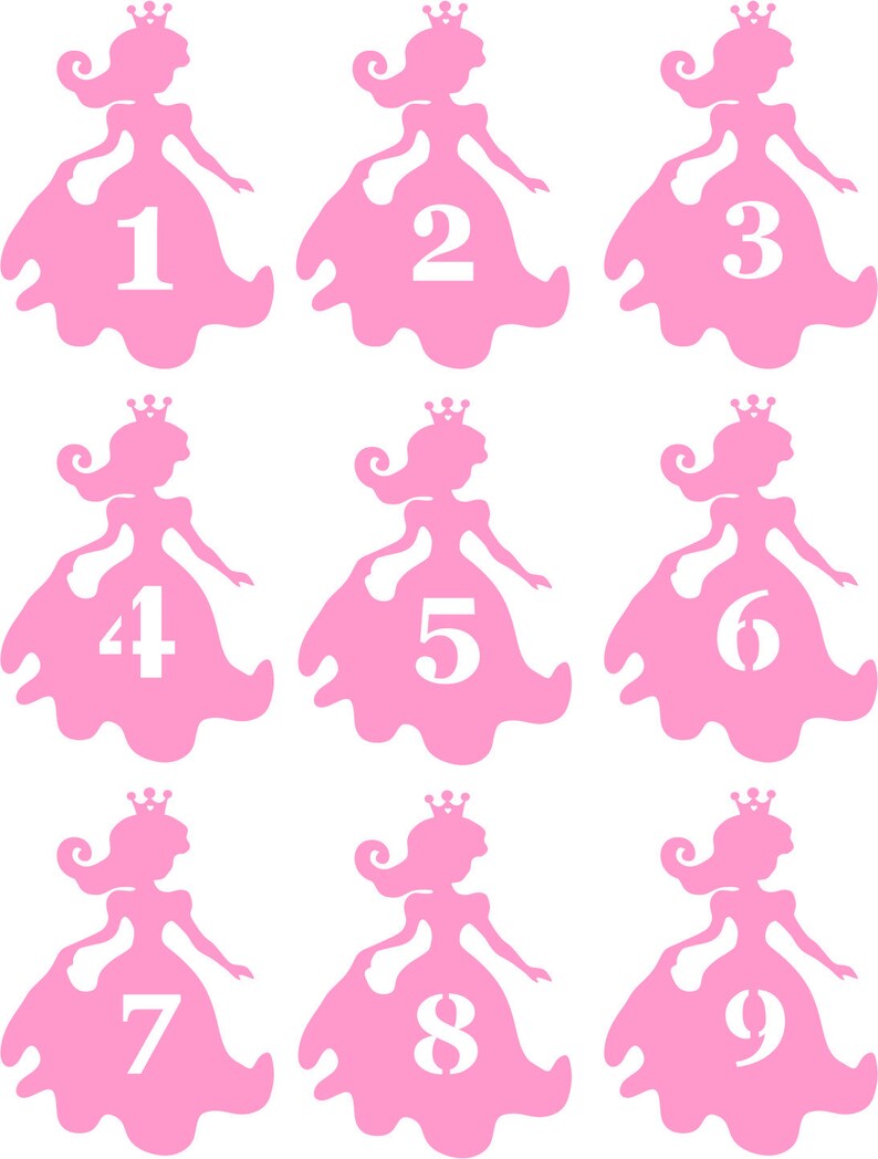 Download Cake topper princess birthday svg cake topper svg number | Etsy