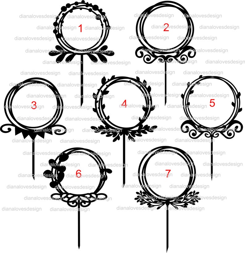 files for cricut cake topper svg wreath floral circle svg monogram frame svg cake topper frame svg wedding frame svg happy birthday