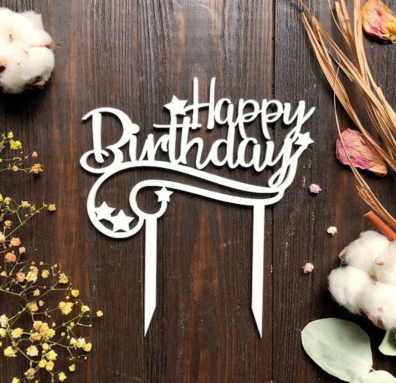 Download Cake topper svg happy birthday svg files for cricut and | Etsy