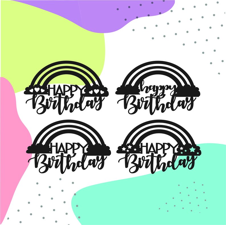Download Rainbow svg cake topper svg rainbow cricut silhouette | Etsy