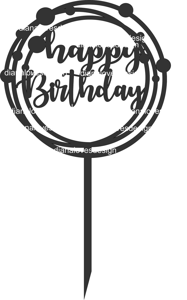Download Happy Birthday Cake Topper SVG Happy Birthday SVG Cricut ...