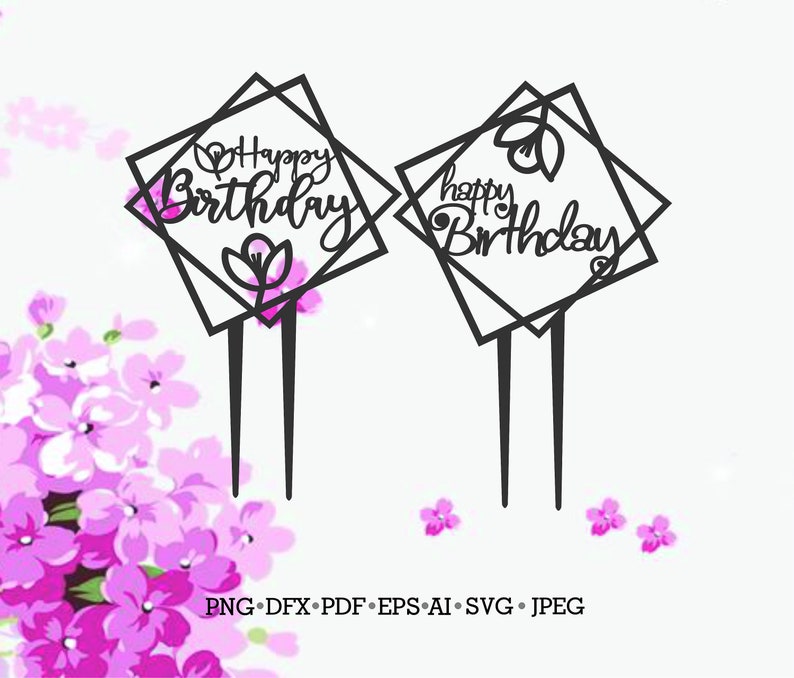 Download Cake Decoration Hb Svg Cake Topper Svg Happy Birthday Svg Cake Toppers Template Cake Topper Pattern Cake Topper Vector Carving Whittling Craft Supplies Tools