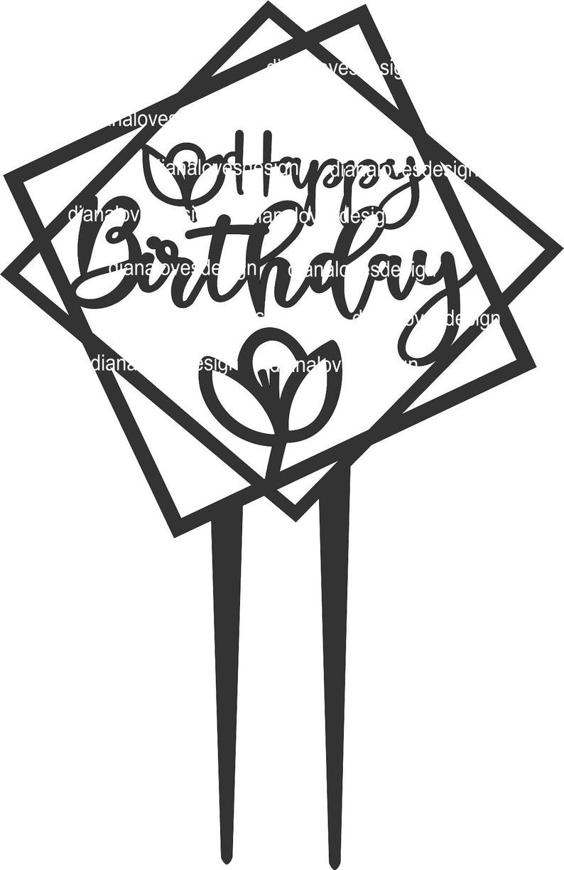 Download Cake topper svg happy birthday svg cake topper vector cake ...