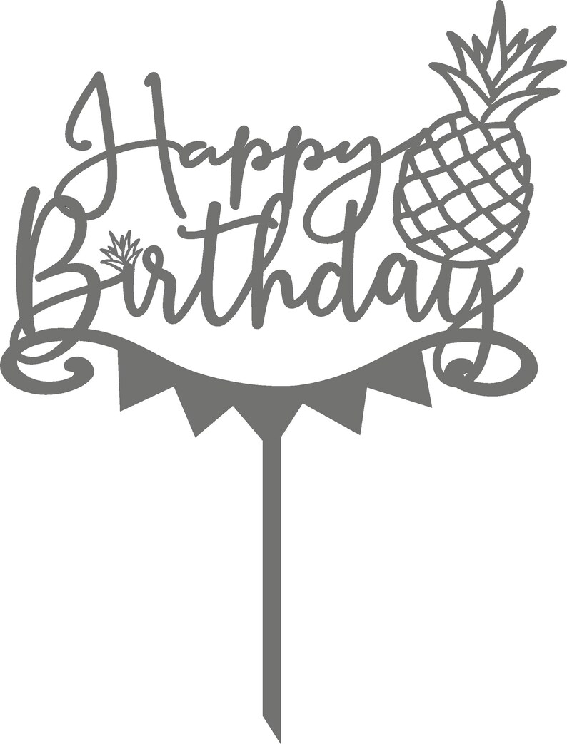 Pineapple cake topper svg cake topper svg for birthday