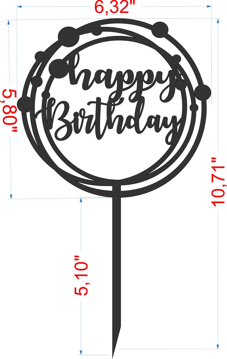 Download Files For Laser Cutting Cake Topper Template Cake Decoration Cake Topper Happy Birthday Svg Cake Topper Pattern Cake Topper Vector Kits How To Craft Supplies Tools Shantived Com