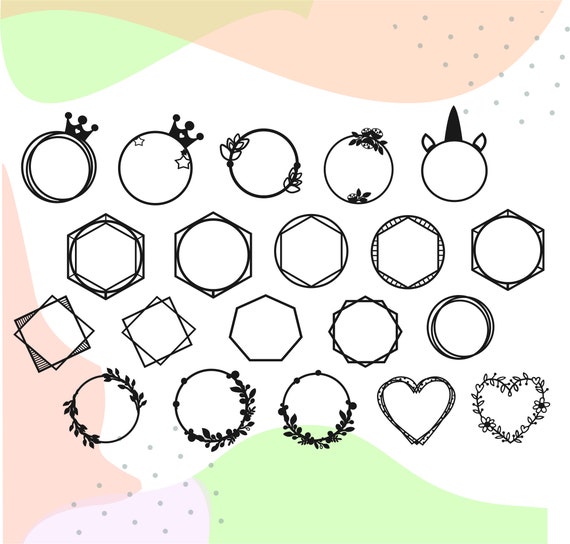 Download Cake Topper Svg Files For Cricut Floral Circle Svg Wedding Etsy